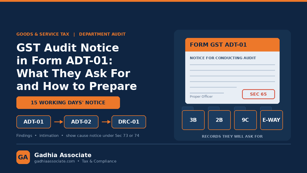GST Department Audit Notice in ADT-01? What They Will Ask For and How to Prepare Before They Arrive
